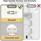 OurWarm Key Holder Wall Mount, 11.8 Inch White Decorative Key and Mail Holder Organizer with 8 Key Hooks, Round Wooden Key Rack Key Hanger with Shelf for Wall Entryway Boho Home Decor