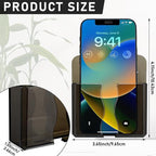 Geelin 6 Pcs Wall Mounted Phone Holder Self Adhesive Cell Phone Stand with Charging Hole Acrylic Remote Control Stand Bedside Organizer for RV Bed Desk Shower Most Smartphone(Black,Classic Style)