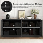 63'' Fluted TV Stand for TVs up to 75'', Modern Media Console