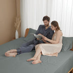 Sunflower King Fitted Sheet, 1-Piece Deep Pocket Fitted Bottom Sheet 16", 100% Cotton Sateen Soft Breathable, Ultimate Gray