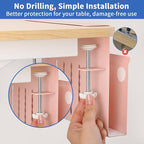 LUKETURE Desk Side Storage, Steel Side Desk Organizer, No Drill Workspace Organizers, Clamp on Computer Desk Accessories, with Magnetic Pen Holder, Fits Flat Edge Tables 0.3" to 2.8"