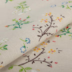 Spring Flower Lumbar Throw Pillow Cover 12x 20 Set of 2, Embroidered Branch Farmhouse Neutral Linen Pillow Cushion Cases, Decorative Pillows for Bed, Outdoor Couch Bedroom Car Green