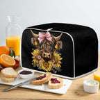 ZFRXIGN Sunflower Cow Toaster Cover 4 Slice Small Appliance Covers Kitchen Microwave Oven Dust Cover Case Protector Western Highland Cattle Toaster Covers Home Decorations Black