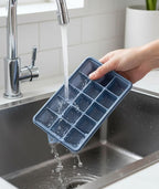 Silicone Ice Cube Tray with No-Spill Lid for Freezer, Easy Release Silicone Ice Trays with Cover, Compact for Kitchen, RV Freezer, Nice Ice for Coffee,Cocktail, Whiskey.