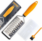 Deiss PRO Coarse Grater & Hand Held Cheese Grater - Sharp Stainless Steel Blades, Non-Slip Handle, Small Cheese Grater for Kitchen, Shredder, Dishwasher Safe