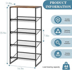 Shoe Rack，5 Tier Shoe Storage Organizer，Sturdy Shoe Shelf,Boot Rack with a Fine Mesh Shelves，for Entryway, Living Room, Hallway，Small Space,11.8 x 16.5 x 27.9 Inches,Brown
