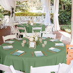 Mulbozy 12 Pack Sage Green Round Tablecloth, 84 Inches Plastic Table Cover, Premium Disposable Round Party Tablecloth for Restaurant Dinners, Wedding, Grad Party, BBQ, Outdoor Camping