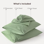 Bedsure Deep Pocket King Sheet Set - Fits Mattresses Up to 21 Inches Thick - 4 Piece GentleSoft Bed Sheets, Moisture Wicking, Soft & Cooling Bedsheet & Pillowcases, Easy & Secure Fit, Light Green