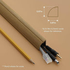D-Line 157in Stainable Wood-Effect Corner Cable Concealer Multipack, Floor Wire Hider, Quarter Round Cord Cover, Organize Cords in Corners, Floor Molding - 10x 15.7in Lengths & Accessories