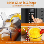 BKPPM Slushie Machine: No Ice Needed Slushy Machine for Home, 6 Preset, Real-Time Temp Display, Auto-Clean | Frozen Margaritas, Cocktails, Frappés, Ice Cream, Smoothies, Milkshakes,Summer Parties