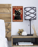 ALKB Funny Black Cat Metal Sign Retro Cat Metal Poster - Black Cat Gifts Bedroom Kitchen Wall Decor 8 x 12 Inch