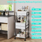 HapiRm Floor Makeup Organizer Storage - Vanity Skincare Make Up Organizers and Storage with Drawers, Cosmetics Display Cases Holder for Skin Care Nail Polish Perfume Makeup Brush