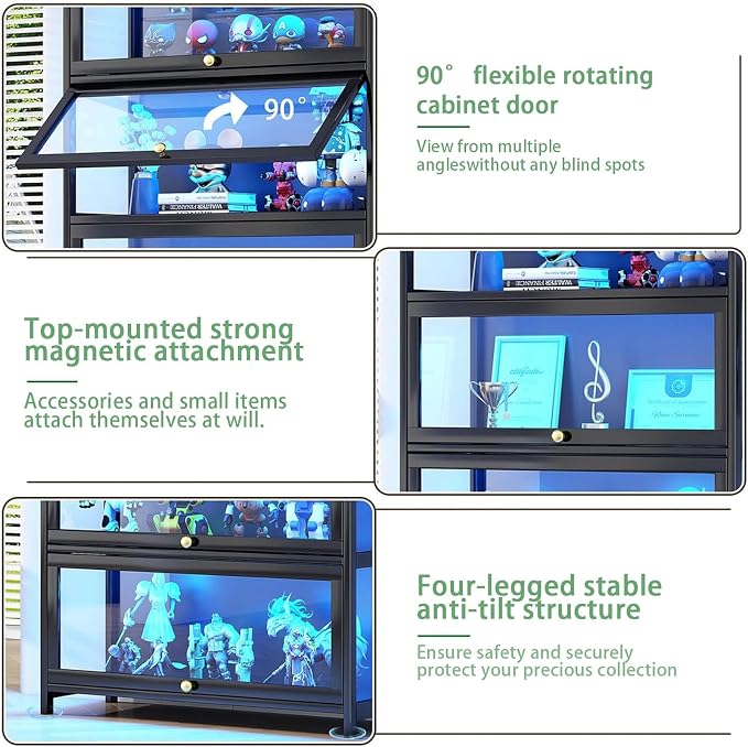 Display Cabinet with Acrylic Glass Doors 67.7'' Tall Curio Cabinet