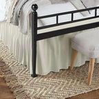 SlumberWell Full Bed Skirt with Split Corners, Soft Microfiber, 22 Inch Drop, Ivory Solid, Elegant Ruffled Design