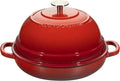 EDGING CASTING Enameled Cast Iron Dutch Oven Pot with Lid, Round Bread Oven for Homemade Sourdough Bread Baking, 6 Quart, Red
