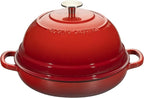 EDGING CASTING Enameled Cast Iron Dutch Oven Pot with Lid, Round Bread Oven for Homemade Sourdough Bread Baking, 6 Quart, Red