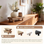 Wood Tray Pedestal Stand, Bathroom Counter Organizer, Modern Farmhouse Riser for Soap/Candle/Sponge Rustic Small