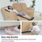 Easy-Going 6 Pieces Recliner Loveseat Stretch Sofa Slipcover Sofa Cover Furniture Protector Couch Soft with Elastic Bottom Kids, Spandex Jacquard Fabric Small Checks Sand