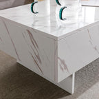 COSVALVE 41" Marble White Cool Coffee Table