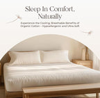 Organic Waterproof Mattress Protector Queen Size - 100% Waterproof Mattress Pad with Extra Soft Quiet & Breathable Triple Layer Protection - GOTS Certified Machine Washable Deep Pocket Design (Queen)