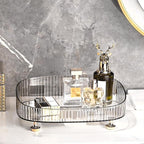 Perfume Organizer, Bathroom Vanity Tray, Makeup Trays for Dresser Top, Countertop Decorative Plastic Decor Tray, Perfume Organizer for Women, organizador de perfumes (Clear)
