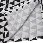 AKOAK 1 Pack 30cm x 90cm/11.81" x 35.43" Household Kitchen Microwave Dust Cover Cotton Linen Oven Cover with Storage Bag Home Decoration Accessories (Black Triangle)