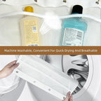 2PCS Mesh Shower Organizer Hanging,Shower Curtain Liner Pockets Hanging with Pockets Quick Dry Cruise RV Camper Bathroom Organizer with Shower Curtain Hooks