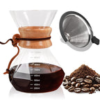 Mogrecha Pour Over Coffee Maker 800ml/27oz with 304 Stainless Steel Filter
