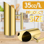 Funnymoom 3 Pack 35 Oz/1.0 L Stainless Steel Water Pitcher Modern Metal Pitcher with Ice Guard Gold Carafe Drink with Handle or Iced Hot Drink Tea Juice Coffee Beer