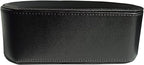 Leather Remote Control Holder with 5 Compartments TV Remote Caddy Storage Box/Tray,Desktop Organizer Store Controller,Glasses,Brush,Media Player,Pen,Space Saver for Bedside Table/Office Desk(Black)