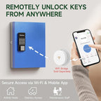 WeHere 32-Key Smart Key Lock Box, Wall-Mount Key Cabinet with Key Management App(Track Key Borrow/Return), Keypad, Bluetooth & WiFi Unlock (Sold Separately) for Commercial, School, Rental, Office