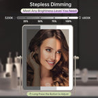 FASCINATE 5000mAh Rechargeable Wall Mounted Makeup Mirror with Lights, 8.7 Inch Double Sided Touch Switch 1X 30X Magnifying Bathroom Mirror, 3 Color Lights, Extended Arm 360°Rotation (Nickel)