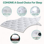 COHOME Mattress Topper King 1300 GSM Extra Thick Cooling Mattress Pad 400TC Cotton Top Plush Down Alternative Fill Pillow Top Mattress Cover with 8-21 Inch Deep Pocket (78x80 Inches, White-Luxury)
