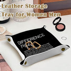 Nurse Appreciation Gifts，Teacher Appreciation Gifts for Teacher Nurse Mentor Boss Leader PU Leather Jewelry Tray, Nightstand Organizer for Rings,Watches,Keys, 7.87x7.87