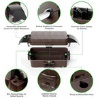 Flemoon IP55 Small Outdoor Electrical Box Waterproof (Inner 5.9 x 3.2 x 1.8inch), Extension Cord Cover with Detachable Awning Covers for Plug, Outlet, Holiday Lights, Brown