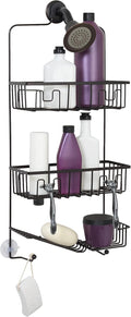 Zenna Home Shower Caddy Hanging Bathroom Organizer, Steel Shower Rack with 2 Shelves and Razor Hooks, Rust-Resistant Over Shower Head Caddy Featuring Inverted Bottle Storage, Oil Rubbed Bronze