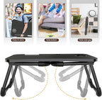 Zapuno Laptop Lap Desk, Foldable Laptop Table Tray with 4 USB Ports Storage Drawer and Cup Holder, Lap Bed Desk Notebook Stand Laptray Portable Standing Table for Bed Couch Floor
