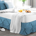 Nestl Blue Heaven Twin Bed Skirt - Pinch Pleat, 14" Drop, Microfiber