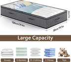 10 Pack Under Bed Storage Containers 90L Underbed Closet Organizer System Collapsible Storage Bins with Clear Window and Reinforced Handles for Bedding Pillows Blanket Towels Clothes Wardrobe Bedroom