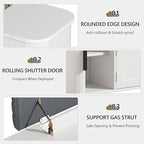 Einhomn 47.2'' Sliding Door Entryway Shoe Storage Bench with Seat Cushion, Shoe Rack with Lift-Top Hidden Storage & Adjustable Shelf, Bench for Bedroom End of Bed, White