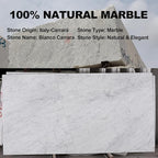 Koville Italian Marble Paper Towel Holder Countertop, Carrara Stone Paper Towel Holder Stand for Kitchen Storage, for Standard or Jumbo-Sized Rolls(Bianco Carrara)