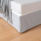Queen Bed Skirt, Grid Plaid Soft Quadruple Pleated Ruffle Bed Skirt, Tailored Dust Ruffle 12 Inch Drop Easy Fit, Machine Washable (Silver Grey)