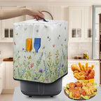 Air Fryer Cover Kitchen Appliance Cover Stain Resistant Washable Protective Cover Electric Appliance Cover with Front Pocket and Top Handle, Green Floral