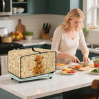Toaster Oven Dust Cover Dustproof Convection Microwave Ovens Cover Stain-resistant Small Countertop Appliance Protector, M, Highland Cow Coffee Sunflower Fall Decor