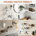 Easy Install Floating Shelves, 15.7 Inch Wall Mounted Wood Shelf, Hanging Shelf
