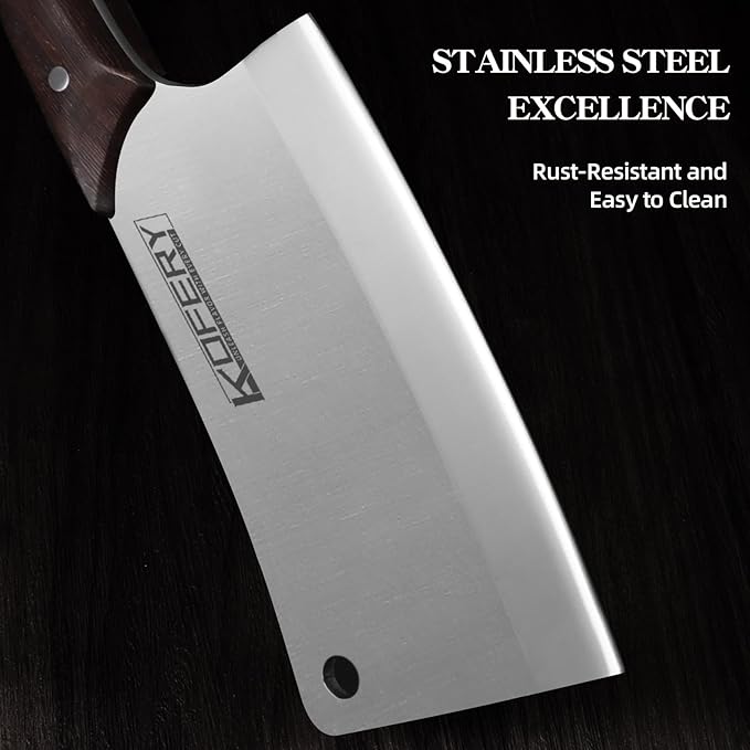 KOFERY 7" Heavy Duty Meat Cleaver for Bone Cutting & Commercial Use