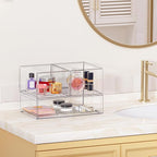 Vtopmart Stackable Storage Drawers Set of 3,Clear Plastic Organizer Bins for Makeup, Cosmetics, Beauty Supplies,Ideal for Vanity, Bathroom,Cabinet,Pantry Organization