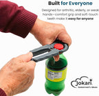 Jokari 3-Pack Multi Bottle Opener – Jar Lid Opener, Can Tab Lifter, Twist Cap Gripper – Ergonomic Kitchen Tool for Weak Hands or Arthritis – Opens Soda, Beer, Nail Polish, and More