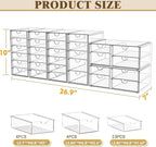YFXCVSL Acrylic Makeup Organizer with 31 Drawers, 6 Pack Clear Storage Drawers, Bathroom Makeup Organizer for Palettes, Cosmetic, and Beauty Supplies,Ideal for Vanity, Cabinet,Desk Organization