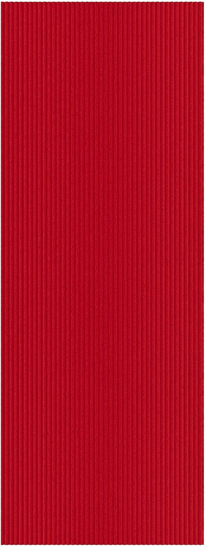 Ottomanson 3'11" x 54' Hallway Runner with Scraper Pile - Extra Durable Non-Slip Rug Mat for Indoor & Outdoor Use - Ideal for Kitchen, Entryway & Garage - High-Traffic Carpet, Red